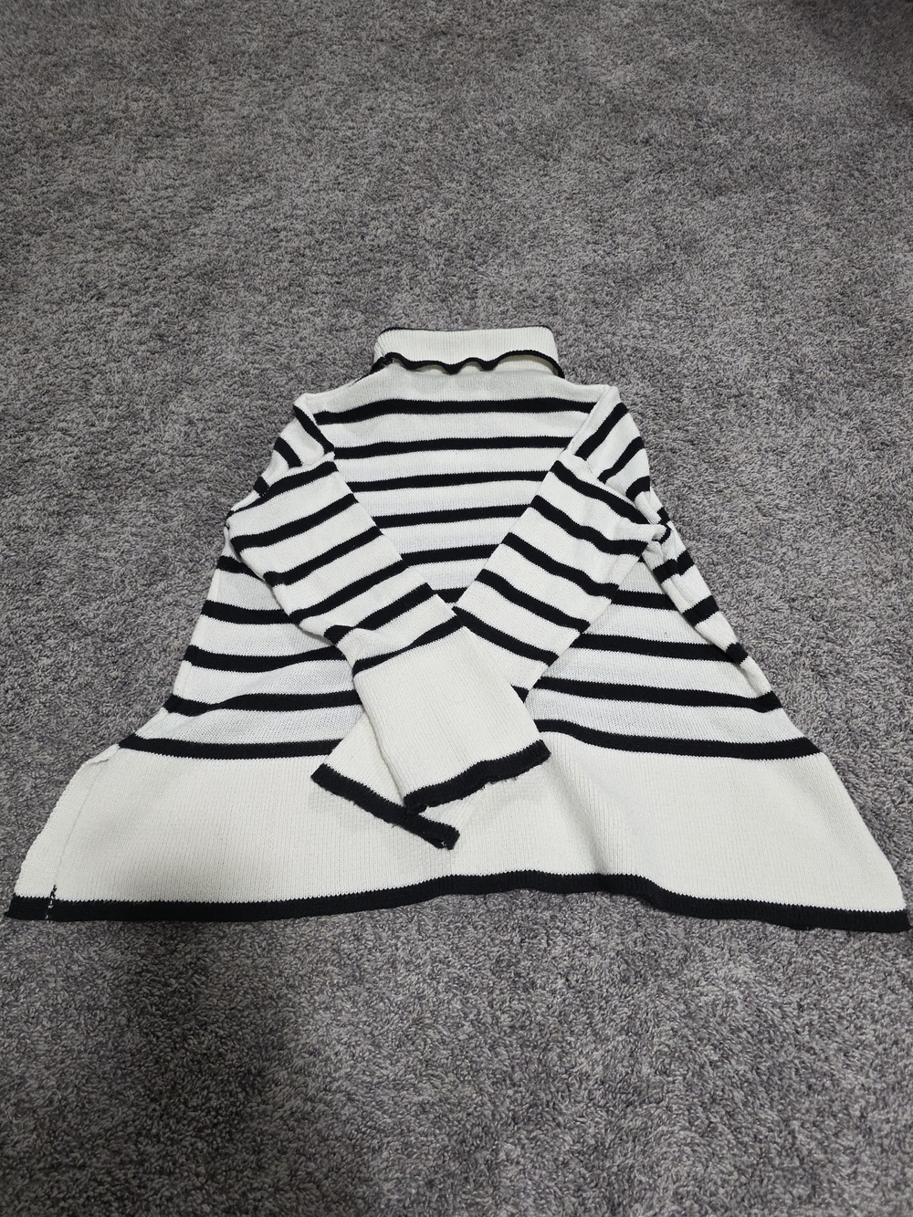 Striped Black & White Turtleneck Sweater